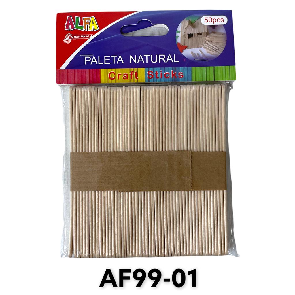 PALITOS DE PALETA NATURAL 50pza ALFA
