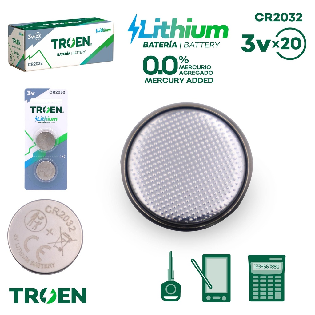 2PACK BATERIA CR2032 TROEN