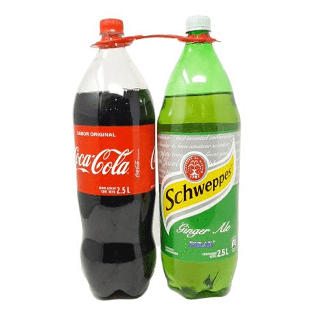 2-PACK SODA COCA COLA 2.5L + SCHEWPPES GINGER ALE 2.5L