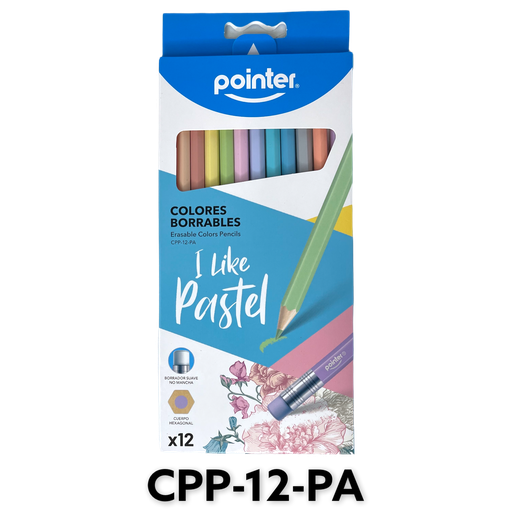 [CPP-12-PA] LAPICES DE COLORES PASTEL BORRABLE POINTER