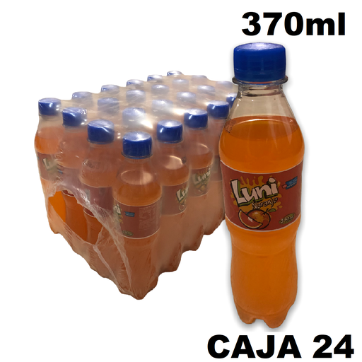 SODA LUNI NARANJA PLASTICO 370ML/24 CAJA