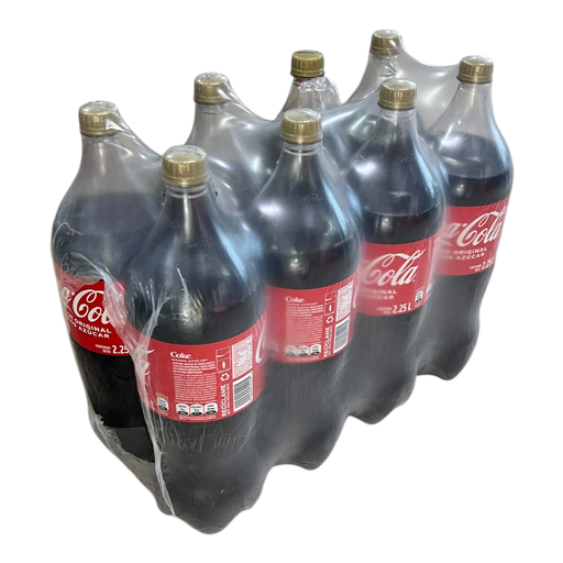 CAJA COCA COLA PLASTICO 2.25L 8U