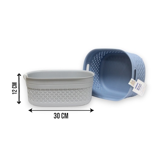 [504002-B] CANASTA PLASTICA 30 X 23 X 12CM