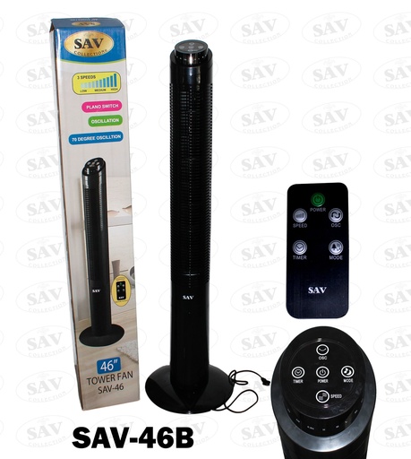 [SAV-46B] ABANICO DE TORRE 46" SAV NEGRO