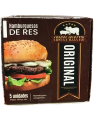 [CEU6205204] CARNE DE HAMBURGUESA CORTES SELECTOS 103g /5u