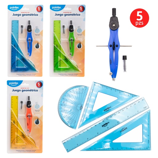 [RU-020C] JUEGO GEOMETRICO 5pza POINTER